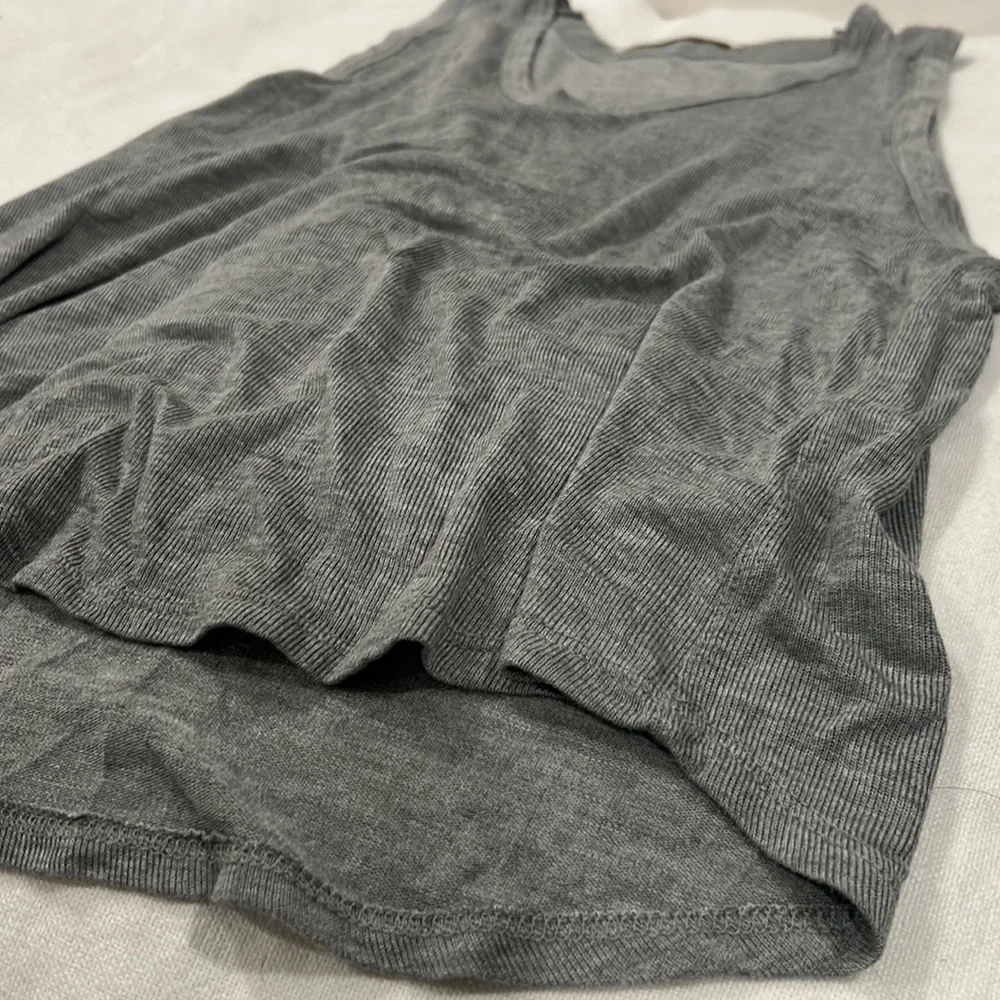 Free People Grey Flowy‎ Ribbed Tank